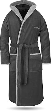 normani® Baumwoll Bademantel mit Kapuze in weicher Premium Qualität mit Öko Tex 100 für Damen und Herren