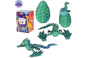 Jefuzh 3D Printed Dragon,Flying Mystery Dragon Eggs Easter Articulated Dragon,3D Printed Crystal Dragon with Wings,3D Dragon Eggs with Dragon Inside,Adults Fidget Toys for Autism ADHD