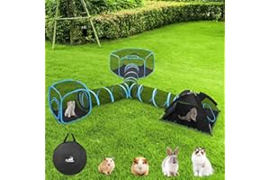Outdoor Cat Enclosures for Indoor, Patio Portable Mesh Tent, Tunnel, Playhouse with Free Carry Bag & Metal Rod for Multiple C