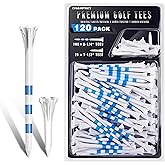 CHAMPKEY Advanced 5-Prong Plastic Golf Tees 120 or 100 Pack - 50% Ball Contact Surface Optimization with Longer Distance Performance Golf Tees Plastic