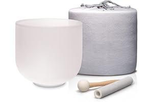 ALIOTH E Note Crystal Singing Bowl Solar Plexus Chakra 7 inch with Carry Case Bag and Singing Bowl Mallet