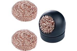 ABVSDU 3PCS Welding Tip Cleaner, Non-slip Iron Cleaner Soldering Accessories Solder Flux Brass Tip Cleaner & Base Holder Cleaner Kit for Cleaning Soldering Irons and Tips