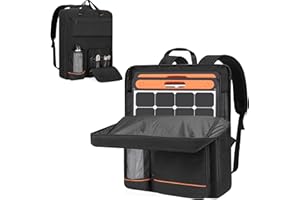 HODRANT Solar Panel Storage Bag, Travel Backpack Compatible with Jackery SolarSaga 100W 100X 200W, Padded Carrying Case for 2 Panels, Portable Carrier with Pockets