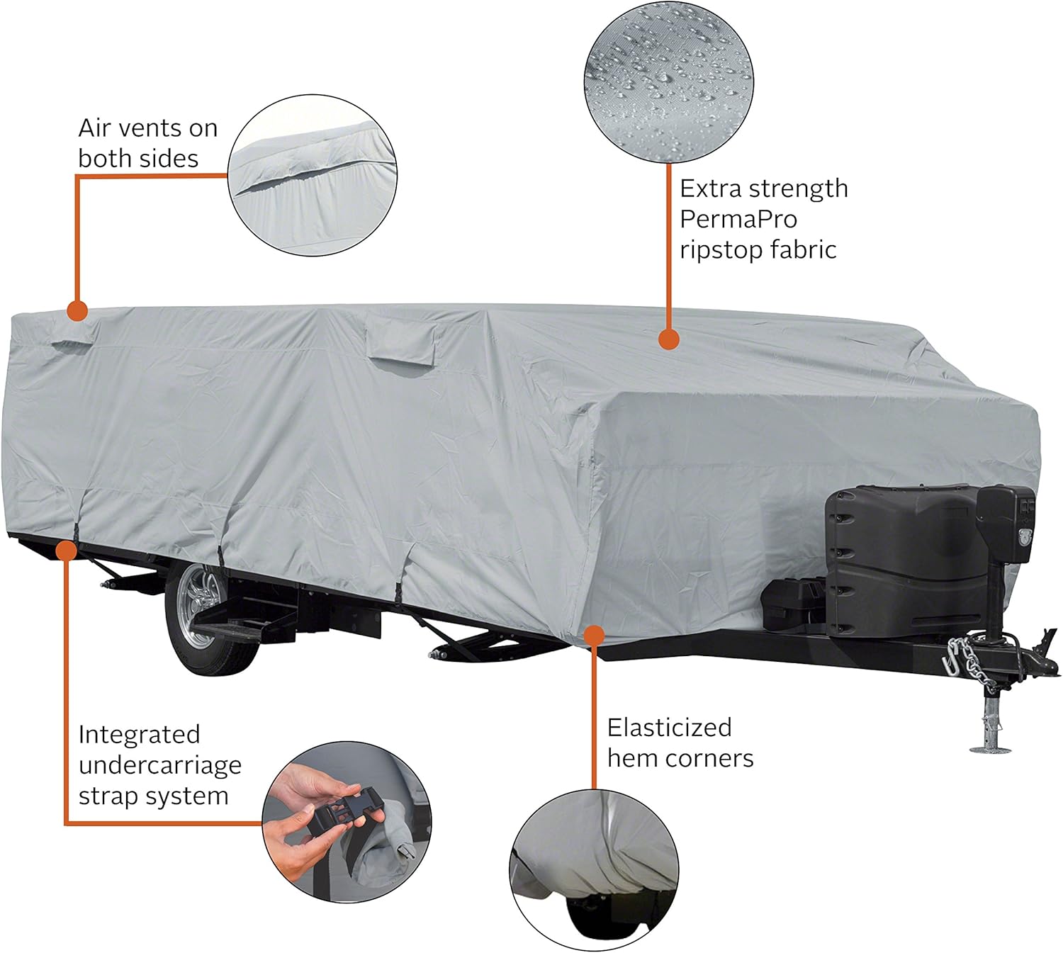 Classic Accessories - 80-402-151001-RT Over Drive PermaPRO Folding Camping Trailer Cover, Fits 10' - 12'L Trailers: Automotive
