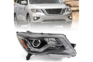 Huray Right Halogen Headlight Assembly Fit for Nissan Pathfinder 2017-2020 RH w/LED DRL Projector Headlamp OE Factory Head Li