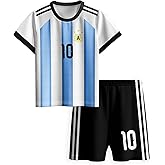 Hjshfue Kids Soccer Jersey Athletic Sports Shirt with Short Set Breathable Lightweight Training Uniform 4-12Y