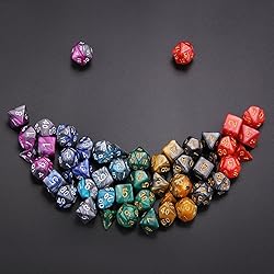 BABEJIA 7 Sets (49PCS) Polyhedral Dice Set for