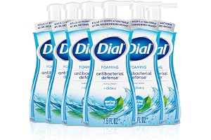 Dial Antibacterial Defense Foaming Hand Soap + Aloe, Spring Water Scent, 7.5 Fl Oz (Pack of 6), Dermatologist-Tested Hand Wash, Gentle on Skin