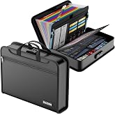 DocSafe Accordion File Organizer Bag with Lock, Fireproof Water Resistant Expanding File Folder with Multi Colorful Pockets,Document Organizer Safe Storage for Important Documents and More, Black