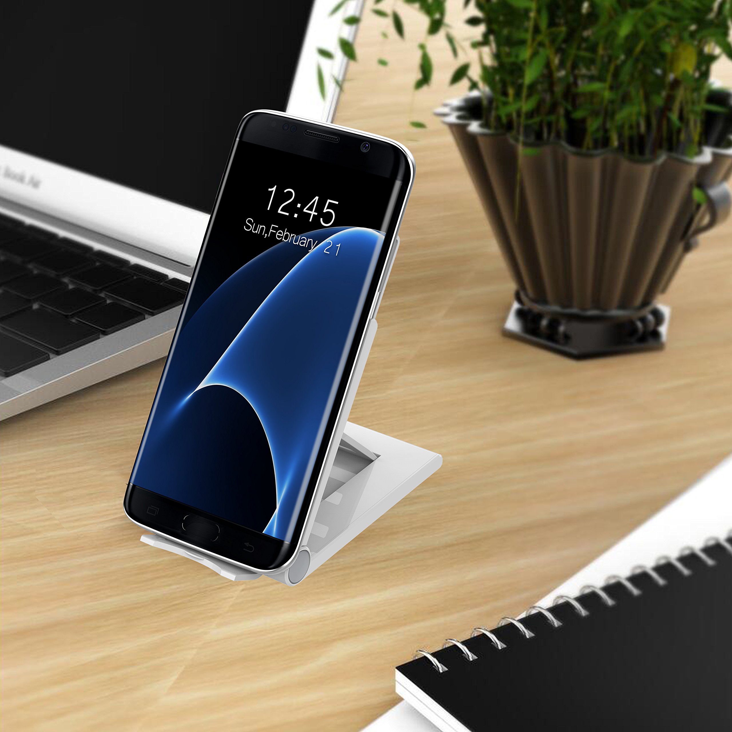 Wireless Charger-LOVPHONE QI Wireless Charging Stand Pad Quick Charge for Samsung Galaxy S7, S7 Edge, Galaxy S6, ,S6 Edge ,S6 Edge Plus,Note 5, (AC Adapter Not Included) (White)