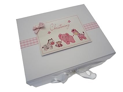 White Cotton Cards Aufbewahrungsbox für Erinnerungsstücke, Taufgeschenk, A5, aus der Spielzeug-Reihe, Rosa