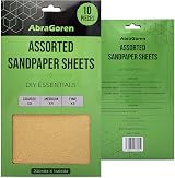 AbraGoren Sandpaper Sheets 10pk Mixed Grit Wood Walls Fine Medium Coarse view 6