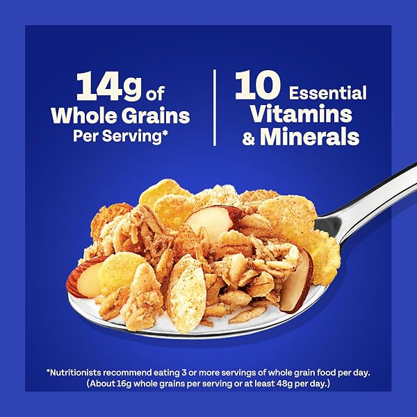 HONEY BUNCHES OF OATS WITH ALMONDS BREAKFAST CEREAL, ALMOND CEREAL WITH OATS AND GRANOLA CLUSTERS, GIANT SIZE 23 OZ BOX