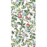 IHR Ideal Home Range Dinner Napkins Disposable 3-Ply Paper Guest Hand Towels, 8.5" x 4.5", Christmas Holly, 16-Count