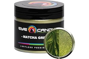 Eye Candy Premium Green Mica Powder Pigments | Multipurpose DIY Arts and Crafts Additive | Acrylic, Woodworking, Bath Bombs, Resin, Epoxy, Soap, Fishing Lures (Matcha Green)