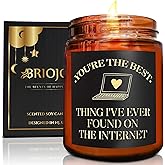 Briojoy Best Thing I Found on The Internet Candles for Women Men - Gift for Her Him Best Friend Wife Husband Girlfriend Boyfriend - Relaxing Soy Candle - Anniversary, Birthday, Valentines Day Gifts