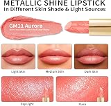 Oulac Glow Metallic Shine Orange Lipstick Coral High Impact 4.3 g view 4