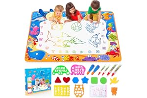 Water Doodle Mat - Kids Painting Writing Color Doodle Drawing Mat Toy Bring Magic Pens Educational Toys for Age 2 3 4 5 6 7 Year Old Girls Boys Age Toddler Gift