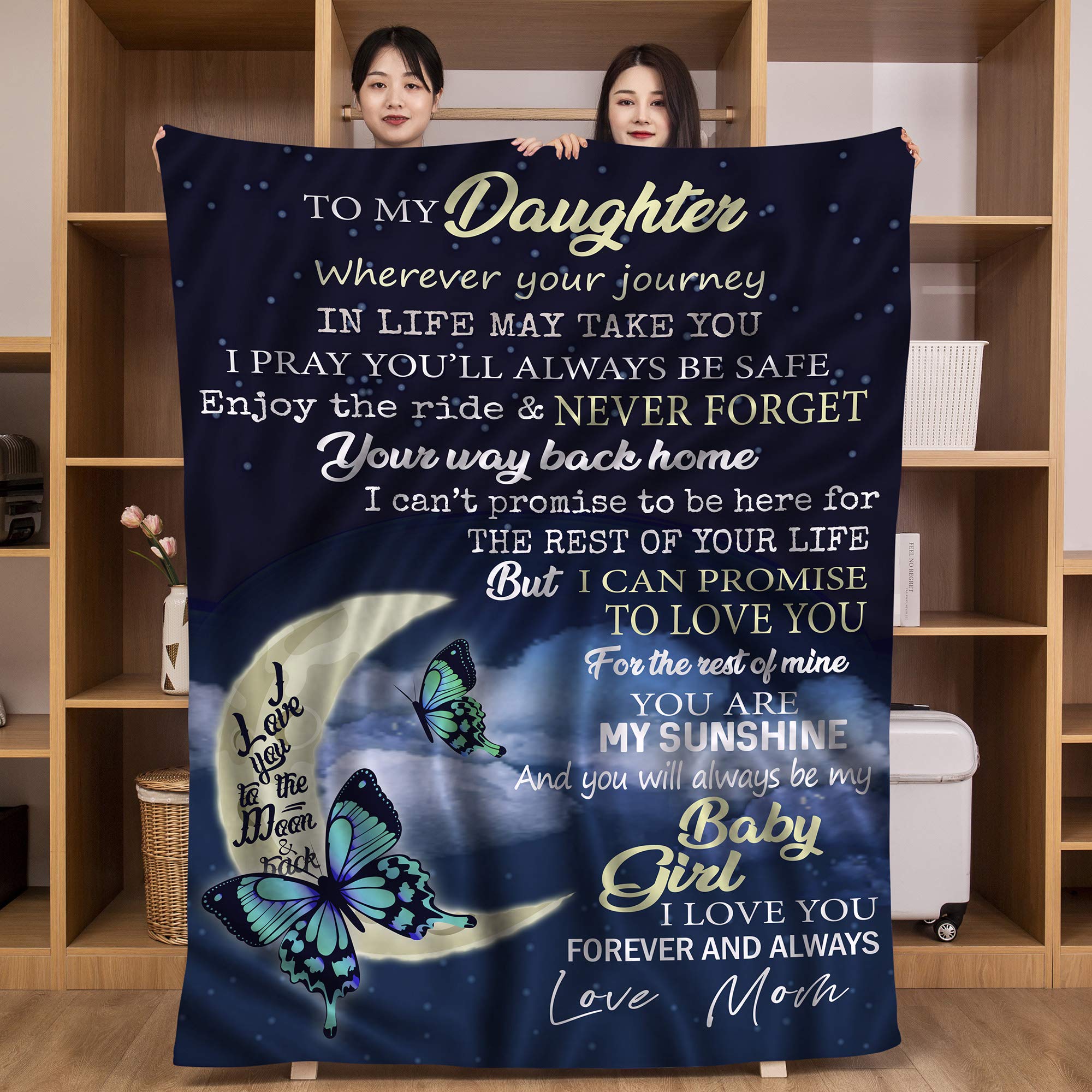 UFOORO Daughter Blanket Personalized Custom Gifts Throw Blankets Daughter Gifts (To Daughter from Mom)