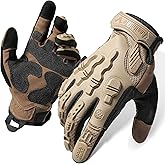 ZUNE LOTOO Touchscreen Tactical Gloves Men with Kevlar-Lined & TPR Impact Protection for Motorcycle Paintball Airsoft Range Work(Black/Red/Green/Tan)