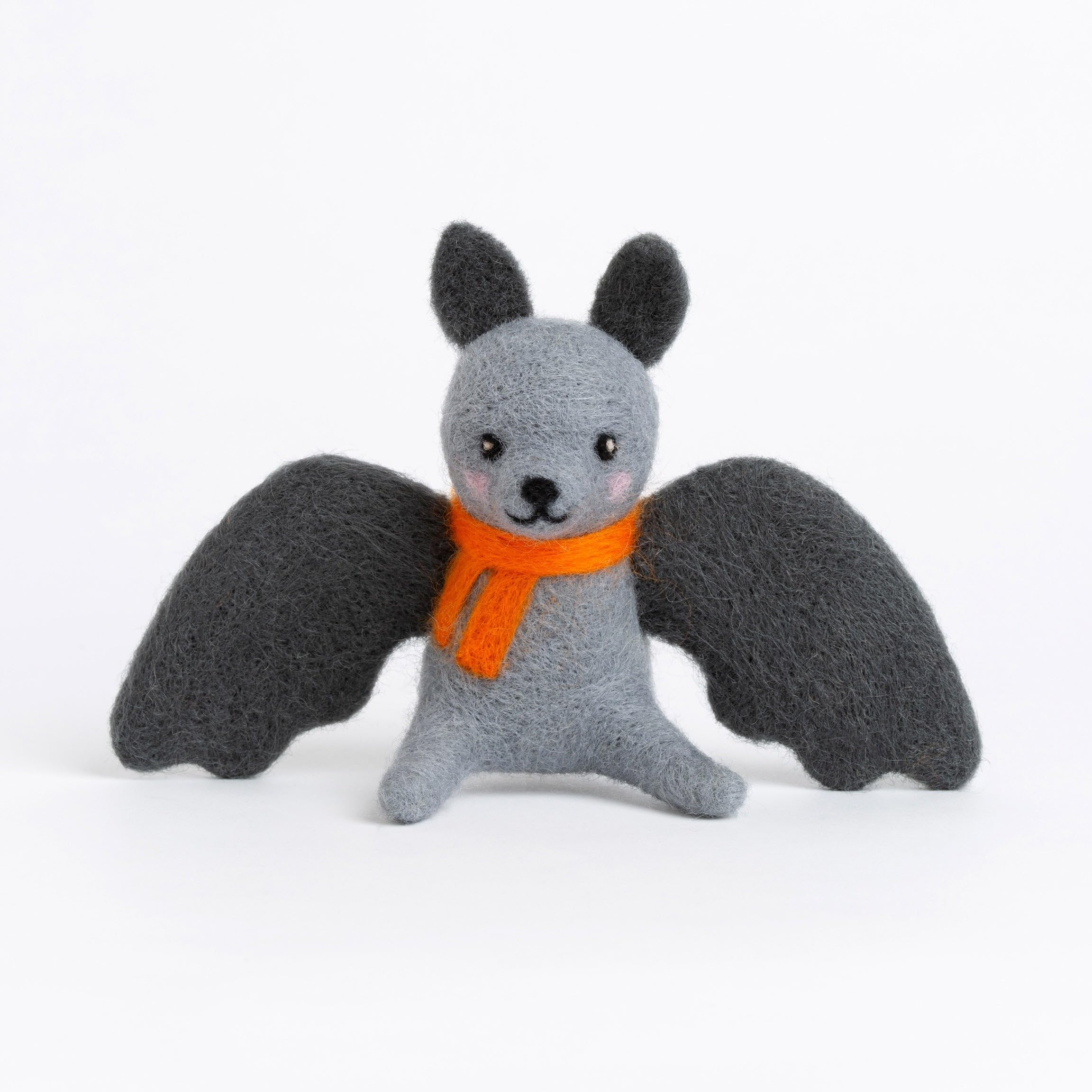 Hawthorn Handmade Bat Needle Felting Kit - Needle Felting Craft Kits for Adults UK, Includes Felting Wool, Needles & Instructions. Great for Adult Craft Gifts - Approx 9cm Tall.