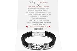 MOOGEEN Gifts for Men Husband Boyfriend Dad Son Grandson Brother Braided Leather Bracelet Fathers Day Birthday Anniversary Christmas Valentine's Day Men Jewelry Inspirational Wristband 7.5/8.5/9 Inches