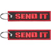 FRTKK 2 Pcs Embroidery keychain Key Ring Accessories, Double Sided Motorcycles Car Key Tags for Scooters Men and Women