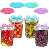 Wingcases Fermentation Lids Silicone Waterless Airlock, Suitable for Wide Mouth Mason Jars - For Making Pickled and Fermented Probiotic Foods, 4 Pack, Translucent Colors