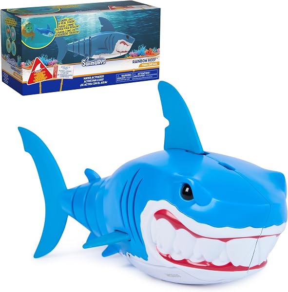 SwimWays Rainbow Reef Shark Water-Activated Pool Toy for Ages 5+ | Realistic Swimming Patterns Inspire Imaginative Play, Toy