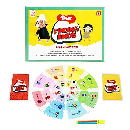 Toiing Finding Emos: 2-in-1 Memory + Bingo Game to Teach Emotions, for Kids Above 5 Years Old