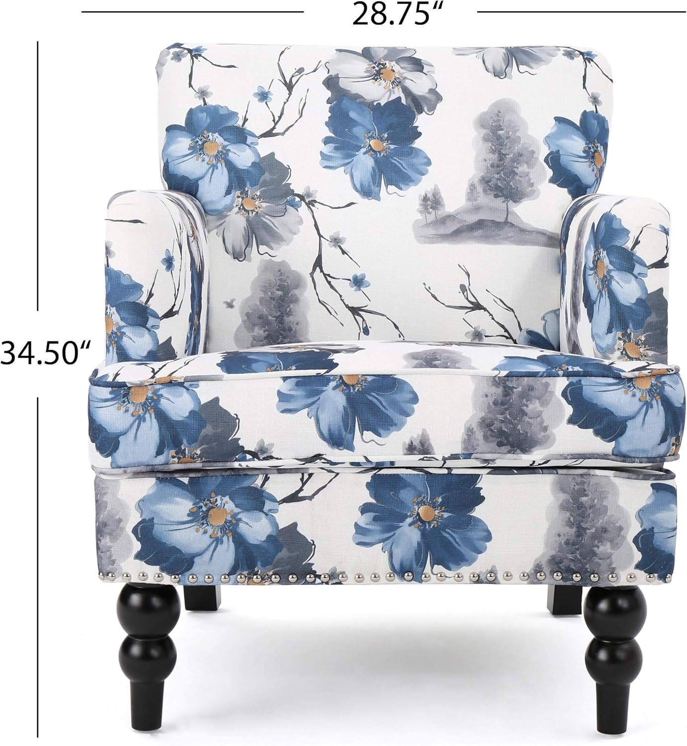 Christopher Knight Home Boaz Fabric Club Chair, Floral Print: Furniture & Decor