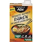 Simply Asia Japanese Inspired Ramen Soy Ginger Chicken Broth, 26 fl oz, Pack of 6