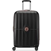 DELSEY PARIS Carrousel Hardside Expandable Luggage with Spinner Wheels, Black, Checked-Medium 24 Inch