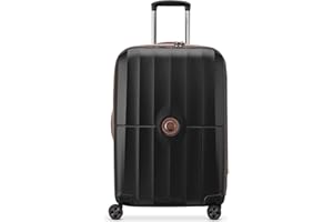 DELSEY PARIS Carrousel Hardside Expandable Luggage with Spinner Wheels, Black, Checked-Medium 24 Inch