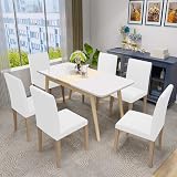 MAXIJIN Super Stretch Jacquard Dining Chair Cover Parson 6 White view 2