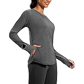 G Gradual Long Sleeve Workout Tops for Women Quick Dry Lightweight Running Athletic Shirts with Zip Pocket Moisture Wicking