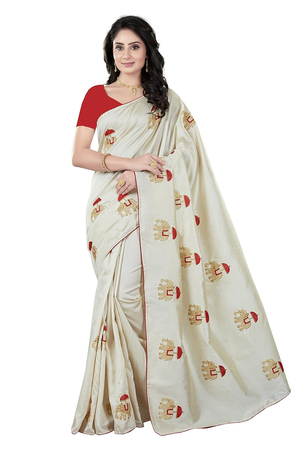 rani saahiba art silk embroidered saree