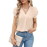Blooming Jelly Womens Dressy Casual Shirts Short Sleeve V Neck Work Blouse Business Casual Summer Tops 2026