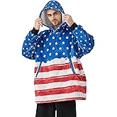 USA Gifts for Women, Girls, Boys, Men, Wearable Blanket Hoodie, Oversized Hooded Blanket, Plush, Cozy, Warm, Soft, One Size