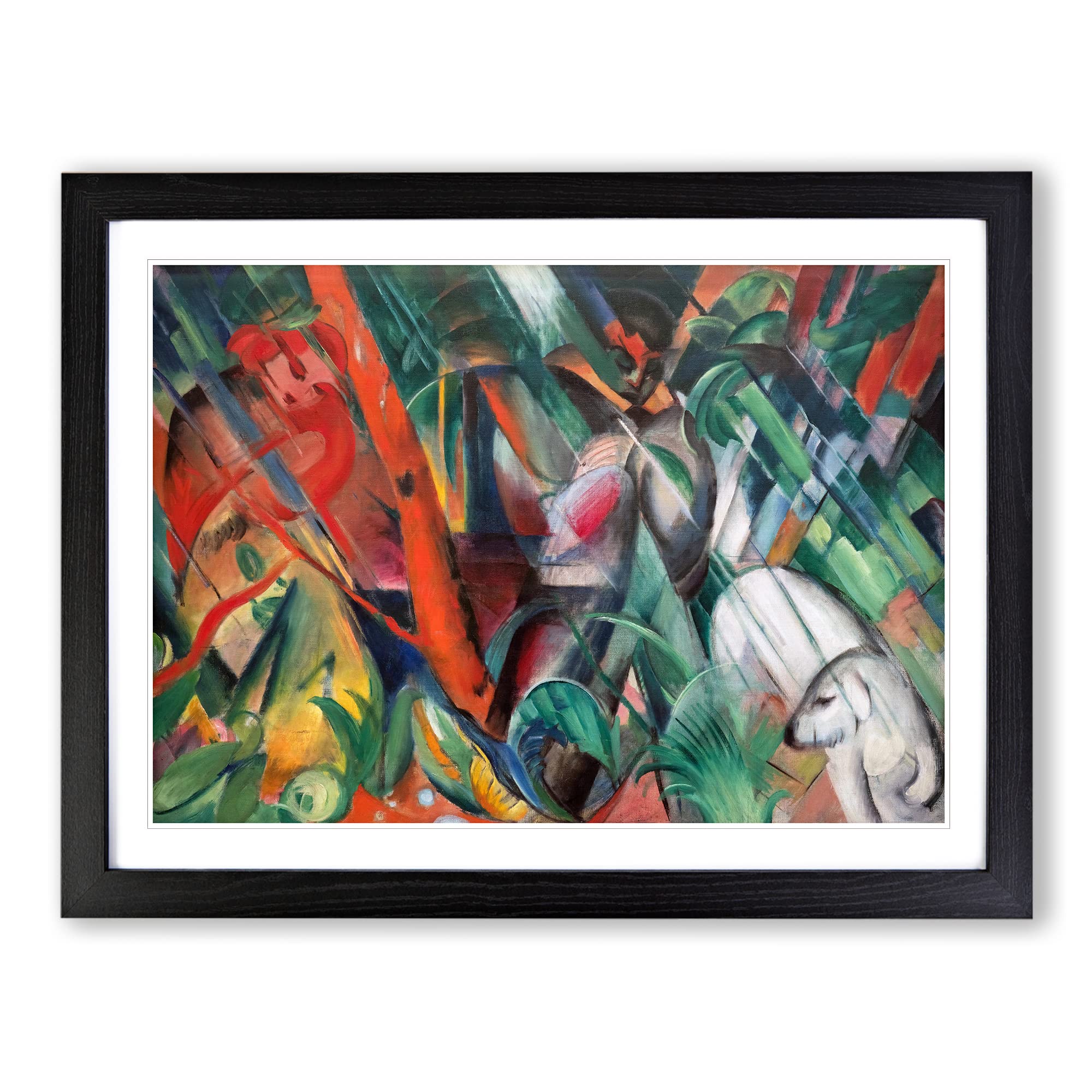 In The Rain By Franz Marc Classic Painting Framed Print | A4 Black Framed Wall Art | Ready to Hang | Classic Landscape Picture | Living Room Bedroom Lounge Office