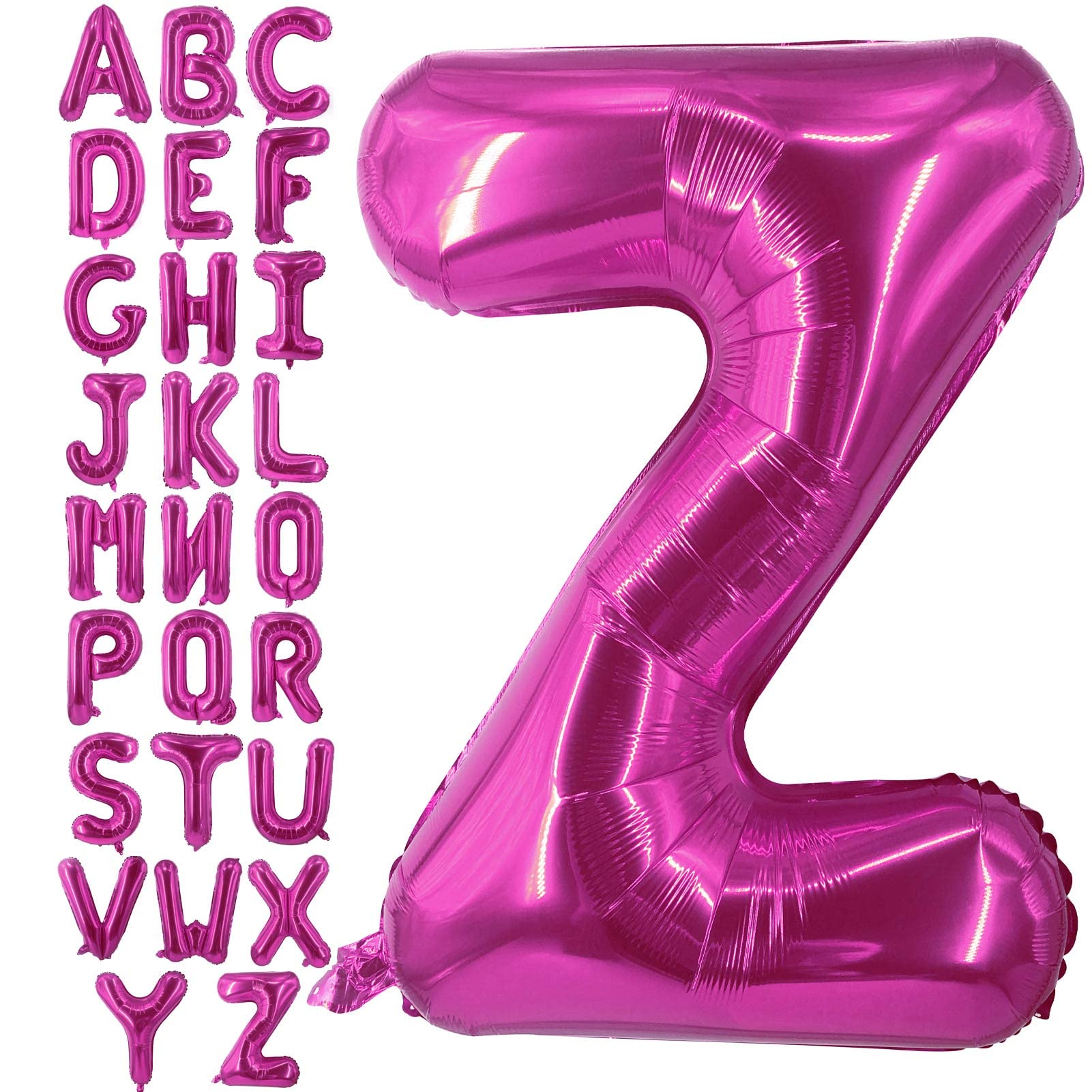 Lovoir 40 Inch Large Hot Pink Letter Z Balloons Big Size Jumbo Mylar Foil Helium Balloon for Birthday Party Celebration Decorations Alphabet Hot Pink Z