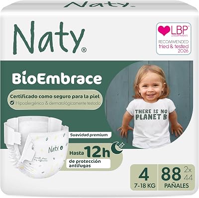 Fraldas BioEmbrace para bebés, tamanho 4 (7–18kg), 88 unidades