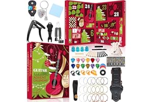 Guitar Advent Calendar 2025 Adult Teens, 24 Days Christmas Countdown Calendar with Gutiar Picks Capo, Tuner, Strings & Access