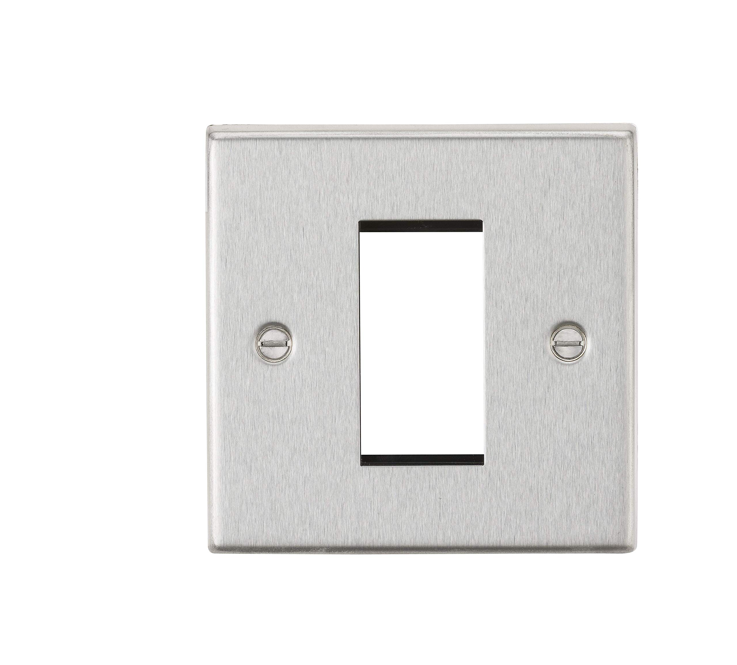 1G Modular Faceplate - Square Edge Brushed Chrome