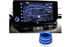 Polodunn for Toyota Rav4 Accessories 2023-2025 - Aluminum Alloy Volume Knob Cover Trim (1-Pieces, Blue)