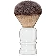 Mr. Fine Better Than Badger Shaving Brush, Ultra-Soft Synthetic Angel Hair Bristles for Men’s Wet Shaving, Easy Lather & Smooth Glide, Ergonomic Handle, White