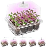 MIXC Seed Trays with Grow Light 5 Pack 8 LED Lamps Adjustable Lids