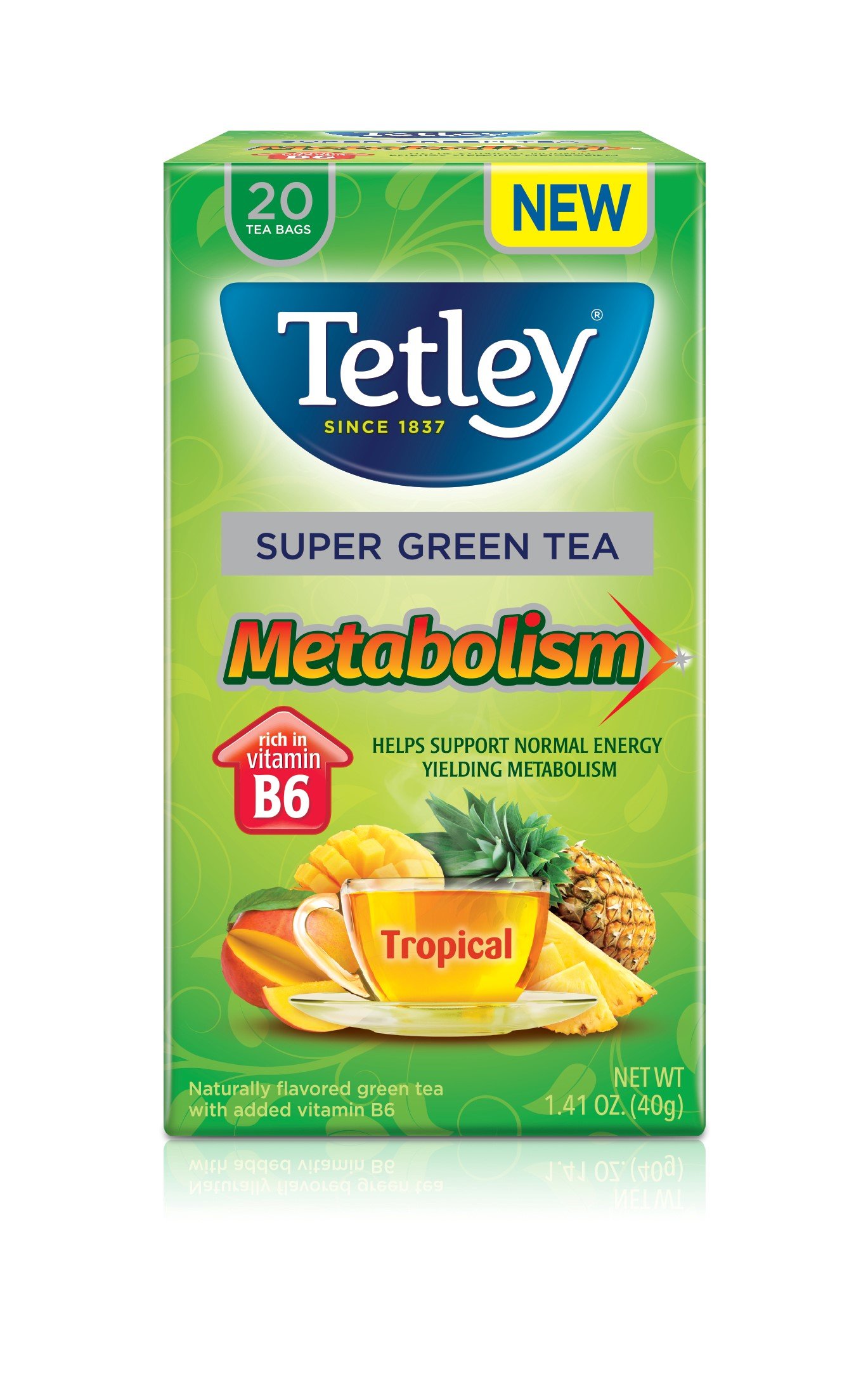 Tetley Super Herbal Tea, Metabolism, Blueberry & Raspberry