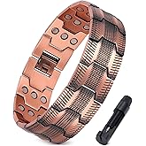 Jecanori 3X Strength Copper Magnetic Bracelet for Men,Pure Copper Bracelet Included Adjustable Sizing Tool