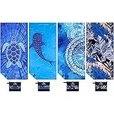 Yongoes 4 Pack Microfiber Lightweight Thin Beach Towel Sand Free Quick Dry Super Absorbent Large Towels for Swimming Pool Yoga Gym Travel Vacation Beach Accessories Essentials for Adults